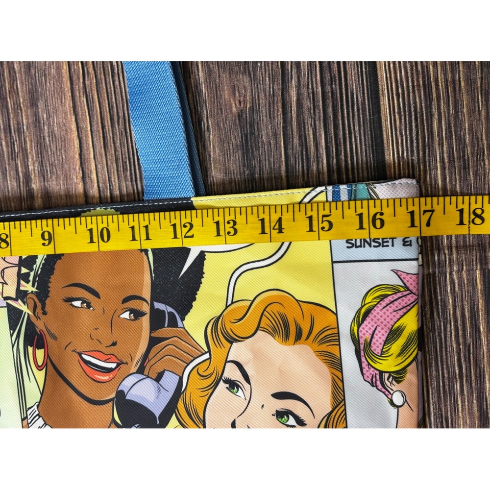 Estee Lauder Tote Bag Womens Blue Pop Art Comic Print Recycled Beach Shopper - Picture 12 of 14